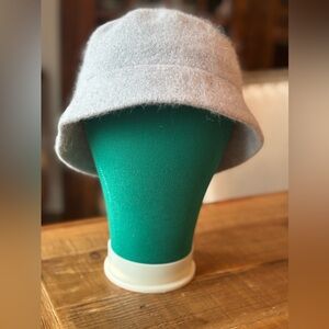 Vintage Angora Fuzzy Bucket Hat. Women’s OS. Luxury | Gray | Neutral | Classic.